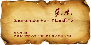 Gaunersdorfer Atanáz névjegykártya